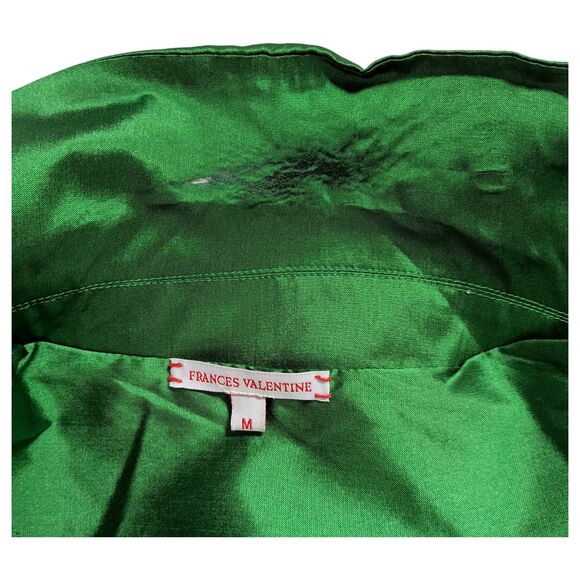 Frances Valentine Dress M Womens Green Lucille Midi Wrap Long Sleeve Polyester - Picture 6 of 6